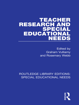 cover image of Teacher Research and Special Education Needs